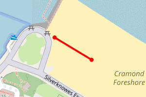 Map showing Cramond