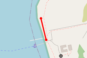 Map showing Holy Isle, Arran, North Pier